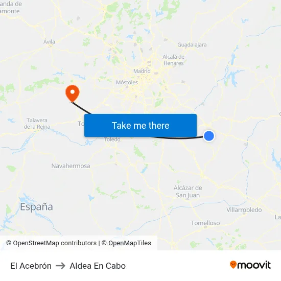 El Acebrón to Aldea En Cabo map