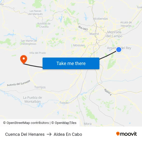 Cuenca Del Henares to Aldea En Cabo map
