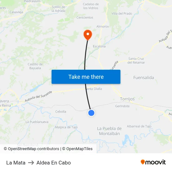 La Mata to Aldea En Cabo map
