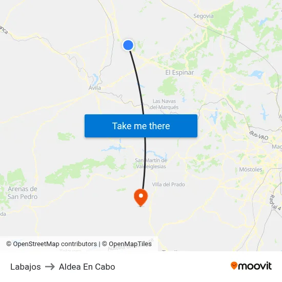Labajos to Aldea En Cabo map