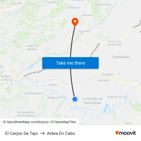 El Carpio De Tajo to Aldea En Cabo map
