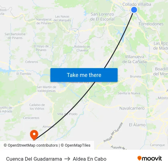 Cuenca Del Guadarrama to Aldea En Cabo map