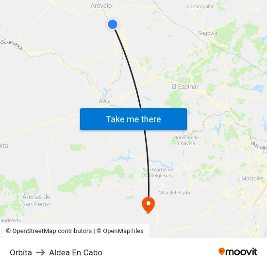 Orbita to Aldea En Cabo map