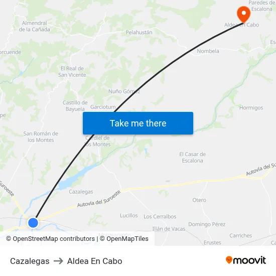 Cazalegas to Aldea En Cabo map
