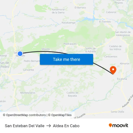 San Esteban Del Valle to Aldea En Cabo map