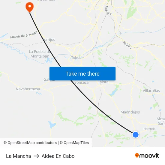 La Mancha to Aldea En Cabo map