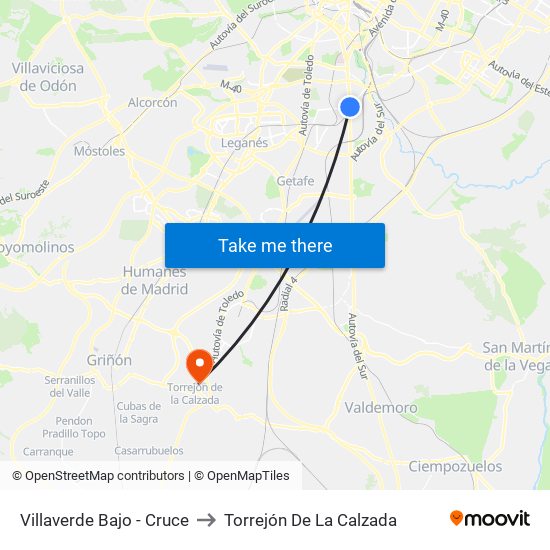 Villaverde Bajo - Cruce to Torrejón De La Calzada map