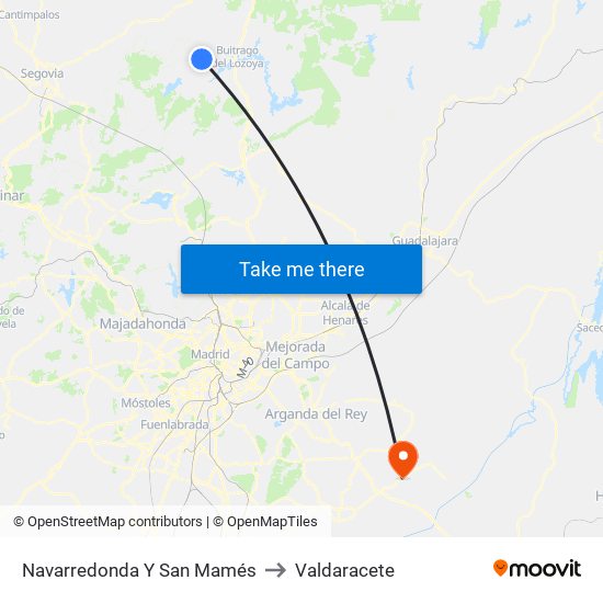 Navarredonda Y San Mamés to Valdaracete map