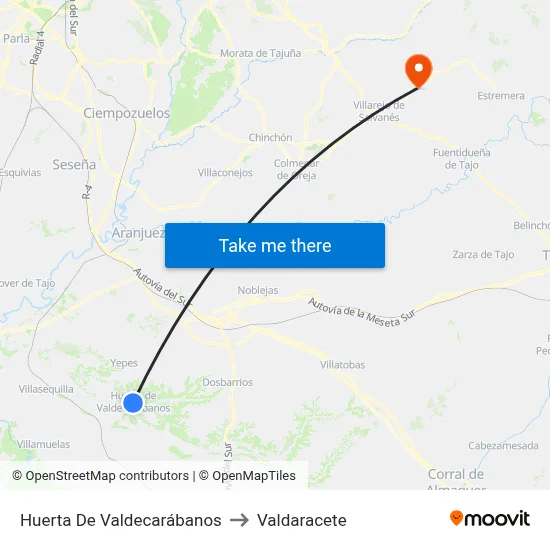 Huerta De Valdecarábanos to Valdaracete map