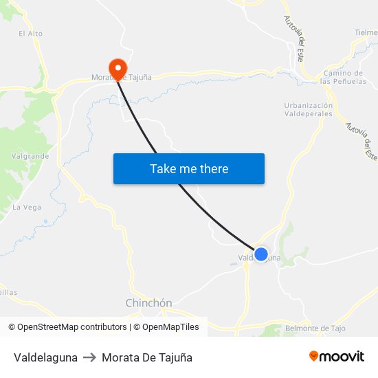 Valdelaguna to Morata De Tajuña map