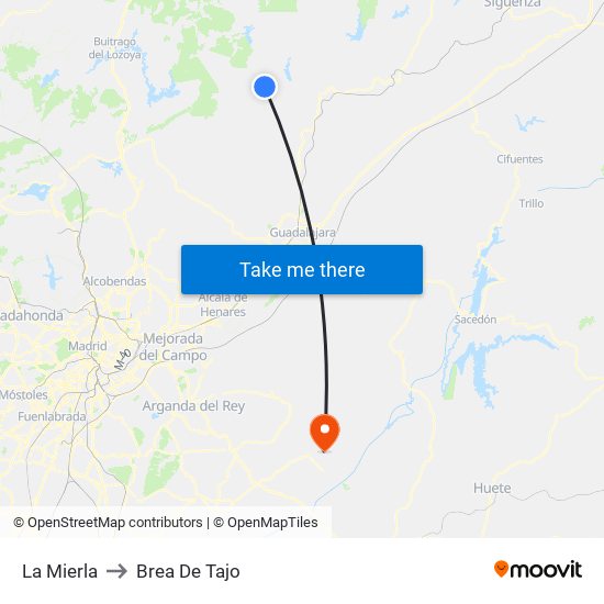 La Mierla to Brea De Tajo map