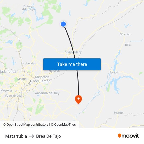 Matarrubia to Brea De Tajo map
