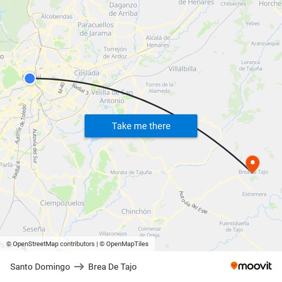 Santo Domingo to Brea De Tajo map