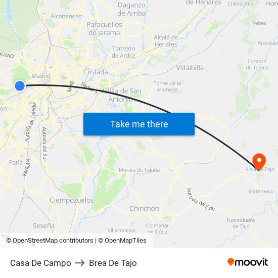 Casa De Campo to Brea De Tajo map