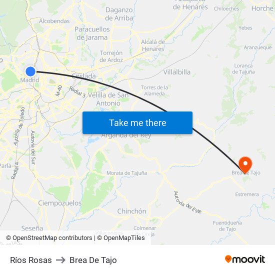 Ríos Rosas to Brea De Tajo map