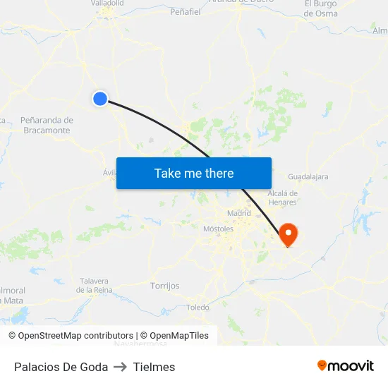 Palacios De Goda to Tielmes map