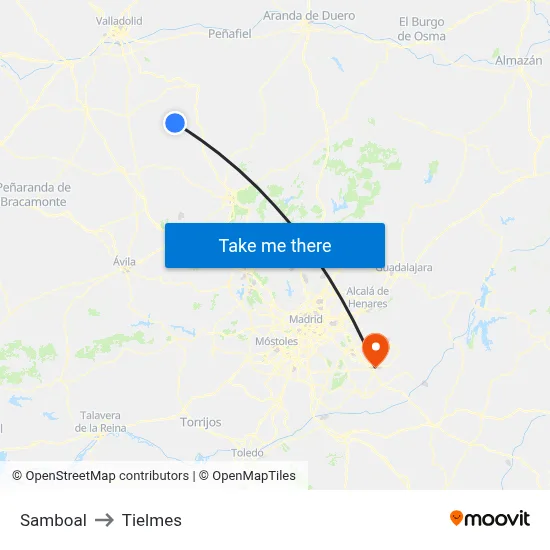 Samboal to Tielmes map