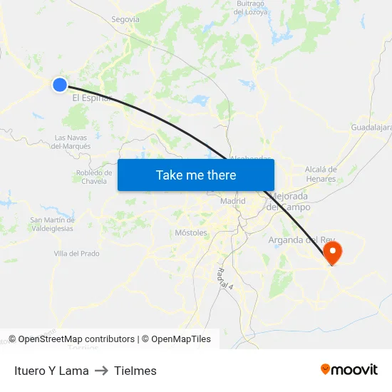 Ituero Y Lama to Tielmes map