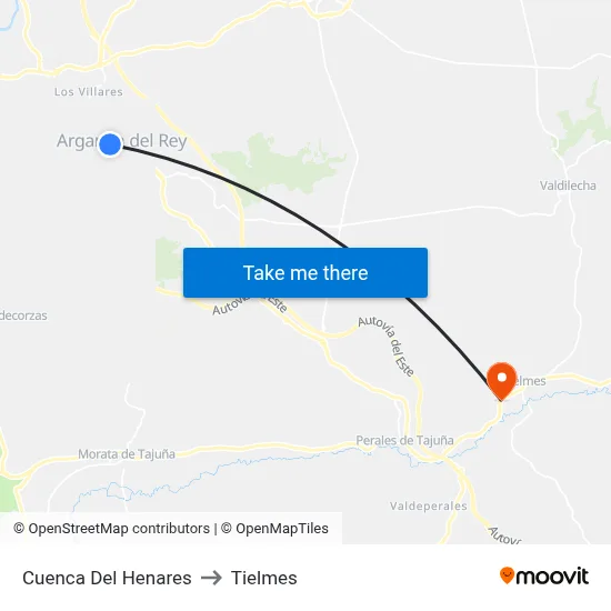 Cuenca Del Henares to Tielmes map