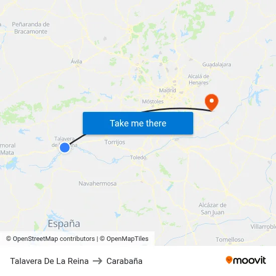 Talavera De La Reina to Carabaña map