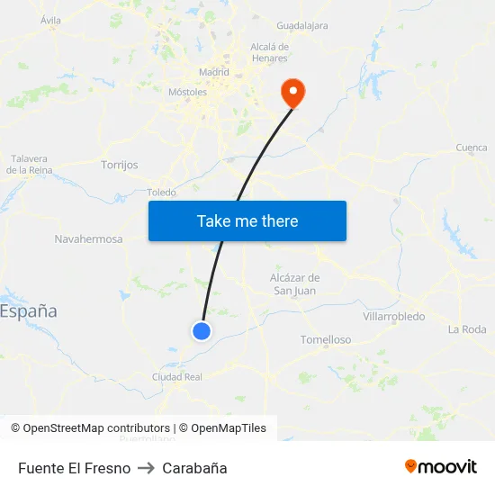 Fuente El Fresno to Carabaña map