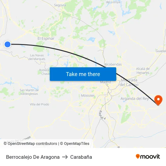 Berrocalejo De Aragona to Carabaña map