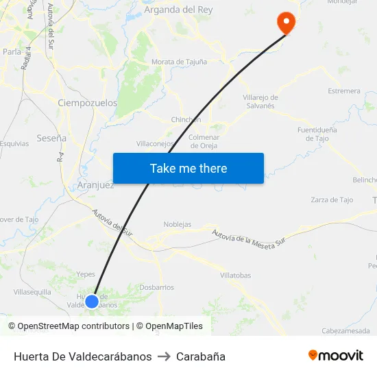 Huerta De Valdecarábanos to Carabaña map
