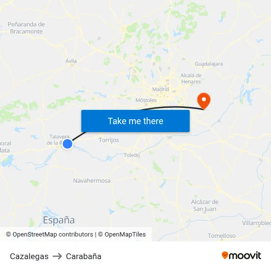 Cazalegas to Carabaña map