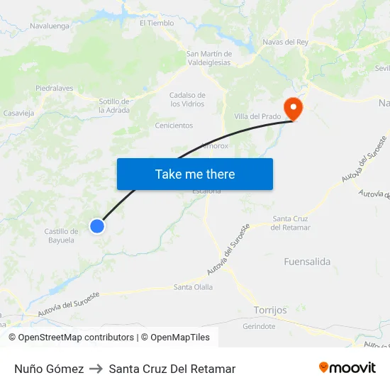 Nuño Gómez to Santa Cruz Del Retamar map