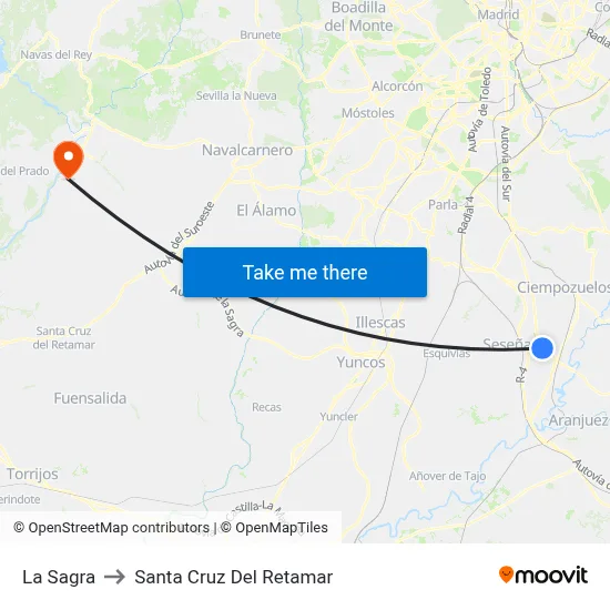 La Sagra to Santa Cruz Del Retamar map