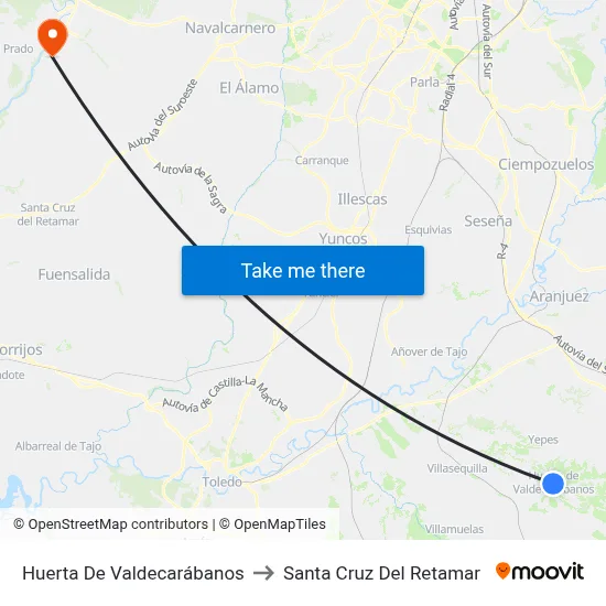 Huerta De Valdecarábanos to Santa Cruz Del Retamar map