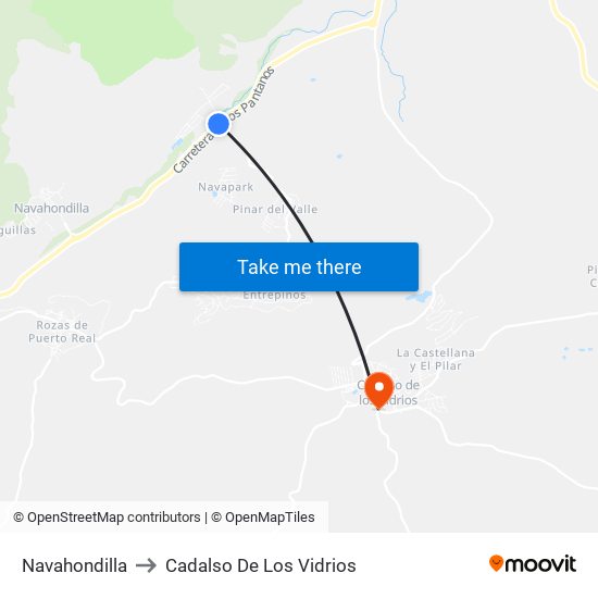 Navahondilla to Cadalso De Los Vidrios map