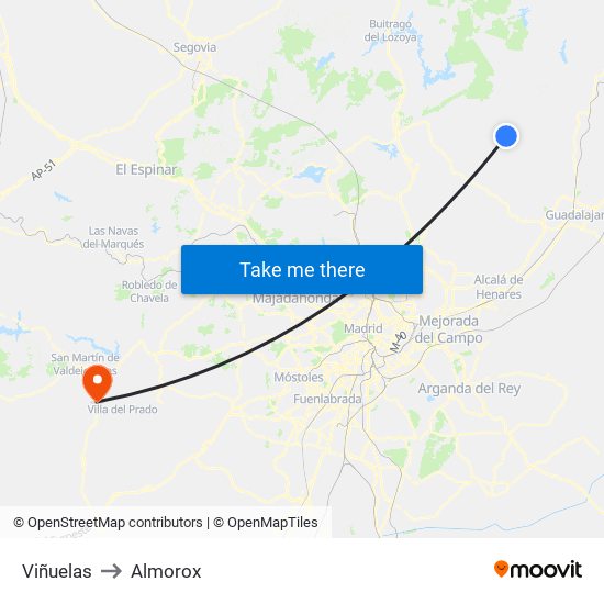 Viñuelas to Almorox map