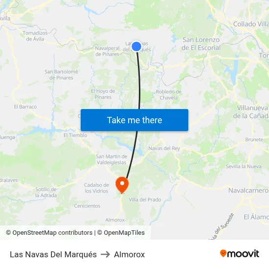 Las Navas Del Marqués to Almorox map