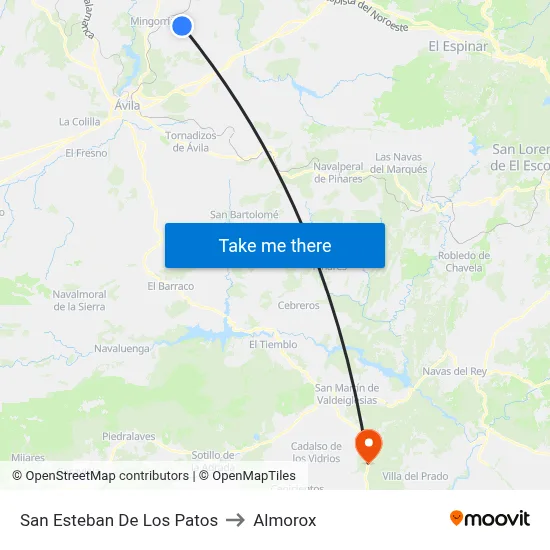 San Esteban De Los Patos to Almorox map