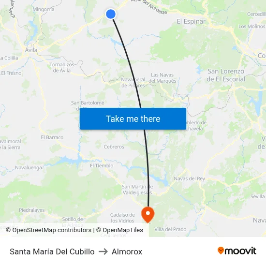 Santa María Del Cubillo to Almorox map