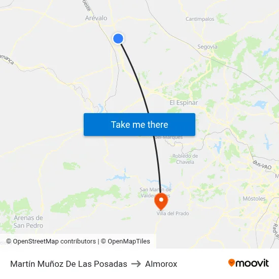 Martín Muñoz De Las Posadas to Almorox map