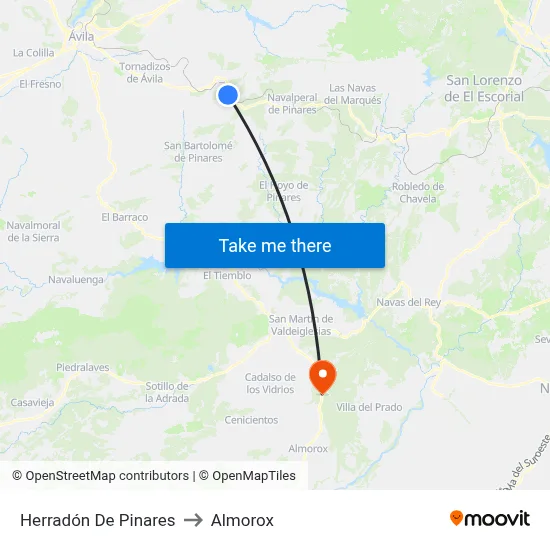 Herradón De Pinares to Almorox map