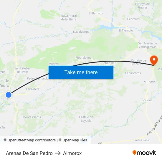 Arenas De San Pedro to Almorox map