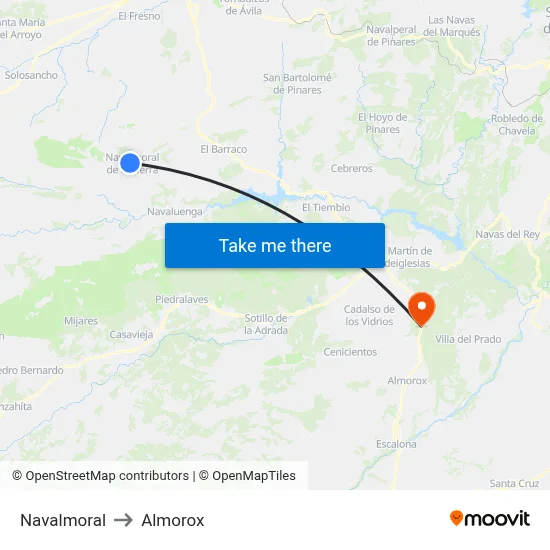 Navalmoral to Almorox map