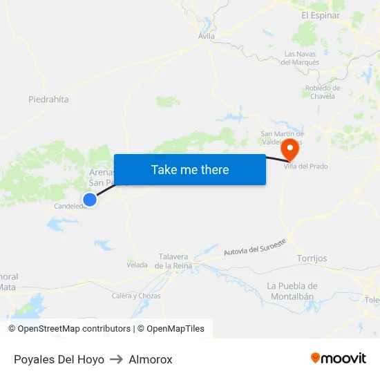 Poyales Del Hoyo to Almorox map