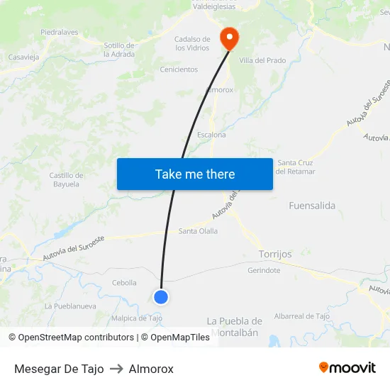 Mesegar De Tajo to Almorox map