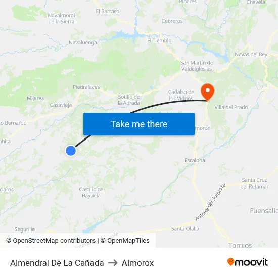 Almendral De La Cañada to Almorox map