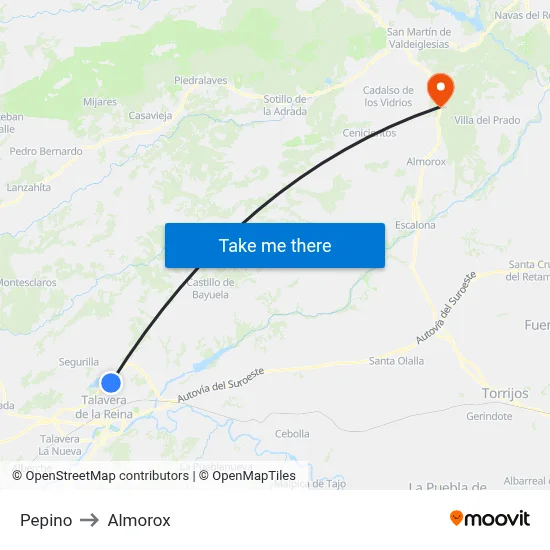 Pepino to Almorox map