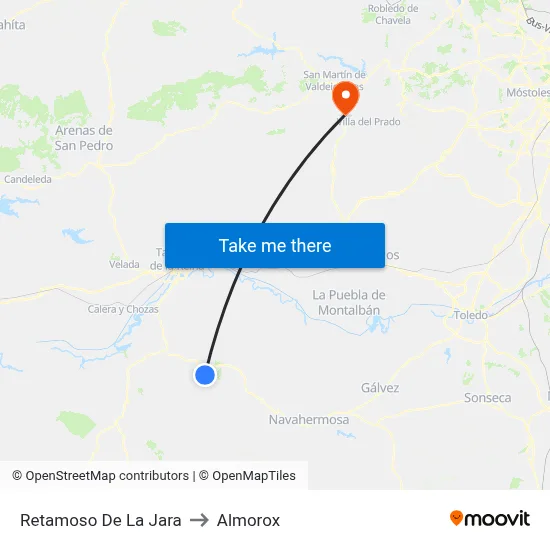 Retamoso De La Jara to Almorox map