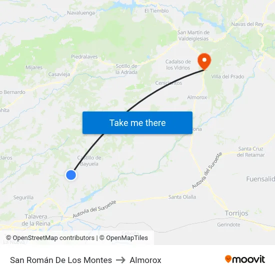 San Román De Los Montes to Almorox map
