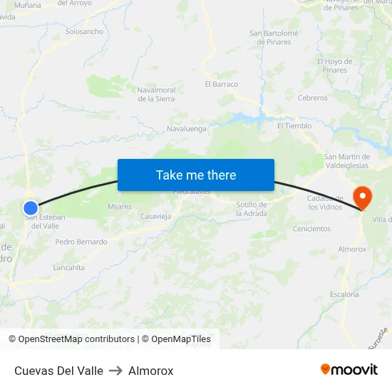 Cuevas Del Valle to Almorox map