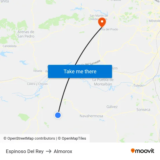 Espinoso Del Rey to Almorox map