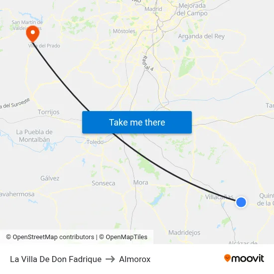 La Villa De Don Fadrique to Almorox map