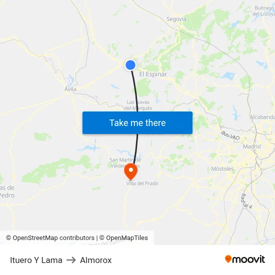 Ituero Y Lama to Almorox map